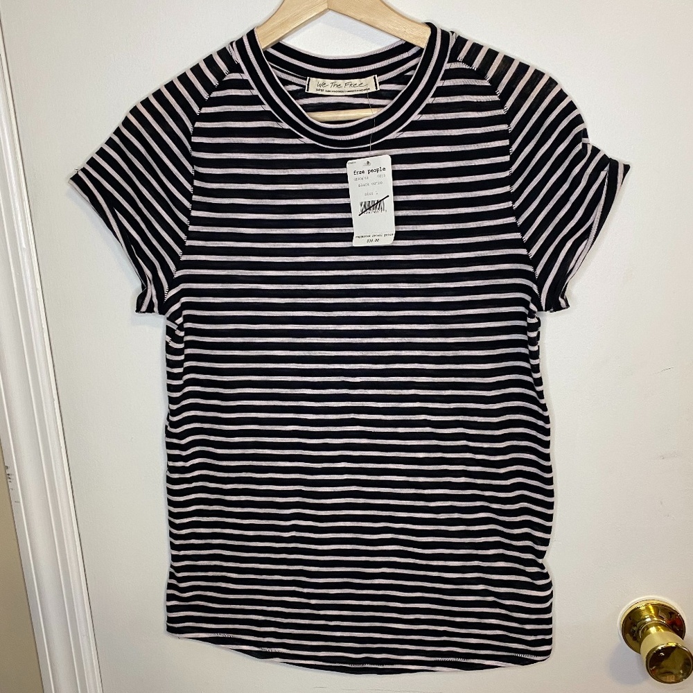 NWT Free People striped tee size L